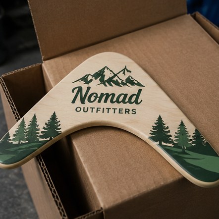 Engraved wooden boomerangs